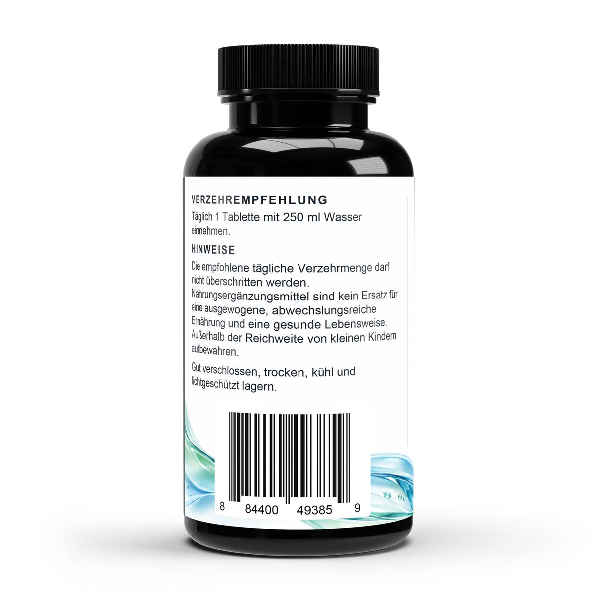 Rückseite der Orvela Magnesium Dose mit den deutschen Produktangaben
